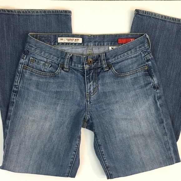 Express Jeans Women's Curvy Fit Flare Leg Size 2 Long length 32" - Picture 3 of 7